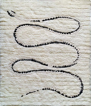 Black & White Serpentine Shag Rug - kidsPinkRugHUNTEDFOX - Black & White Serpentine Shag Rug