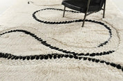 Black & White Serpentine Shag Rug - kidsPinkRugHUNTEDFOX - Black & White Serpentine Shag Rug