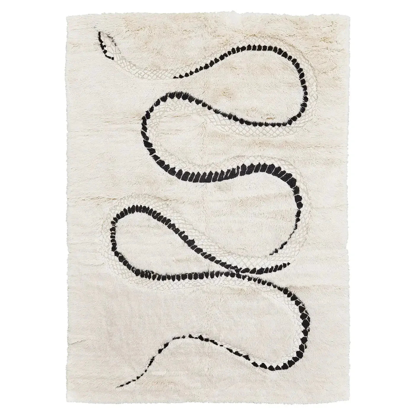 Black & White Serpentine Shag Rug - H|F AtelierShopify CollectiveHUNTEDFOX - Black & White Serpentine Shag Rug
