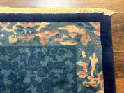 Blue Chinese Rug 2.6 x 4, Fete Rug, Peking Rug, Chinese Wool Rug, Art Deco Carpet - Jewel RugsShopify CollectiveHUNTEDFOX - Blue Chinese Rug 2.6 x 4, Fete Rug, Peking Rug, Chinese Wool Rug, Art Deco Carpet