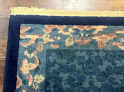 Blue Chinese Rug 2.6 x 4, Fete Rug, Peking Rug, Chinese Wool Rug, Art Deco Carpet - Jewel RugsShopify CollectiveHUNTEDFOX - Blue Chinese Rug 2.6 x 4, Fete Rug, Peking Rug, Chinese Wool Rug, Art Deco Carpet