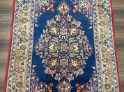 Blue Persian Qum Rug 3.6 x 5, Floral Medallion, Fine 310 KPSI - Jewel RugsShopify CollectiveHUNTEDFOX - Blue Persian Qum Rug 3.6 x 5, Floral Medallion, Fine 310 KPSI