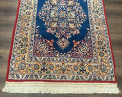 Blue Persian Qum Rug 3.6 x 5, Floral Medallion, Fine 310 KPSI - Jewel RugsShopify CollectiveHUNTEDFOX - Blue Persian Qum Rug 3.6 x 5, Floral Medallion, Fine 310 KPSI