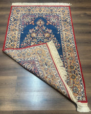 Blue Persian Qum Rug 3.6 x 5, Floral Medallion, Fine 310 KPSI - Jewel RugsShopify CollectiveHUNTEDFOX - Blue Persian Qum Rug 3.6 x 5, Floral Medallion, Fine 310 KPSI