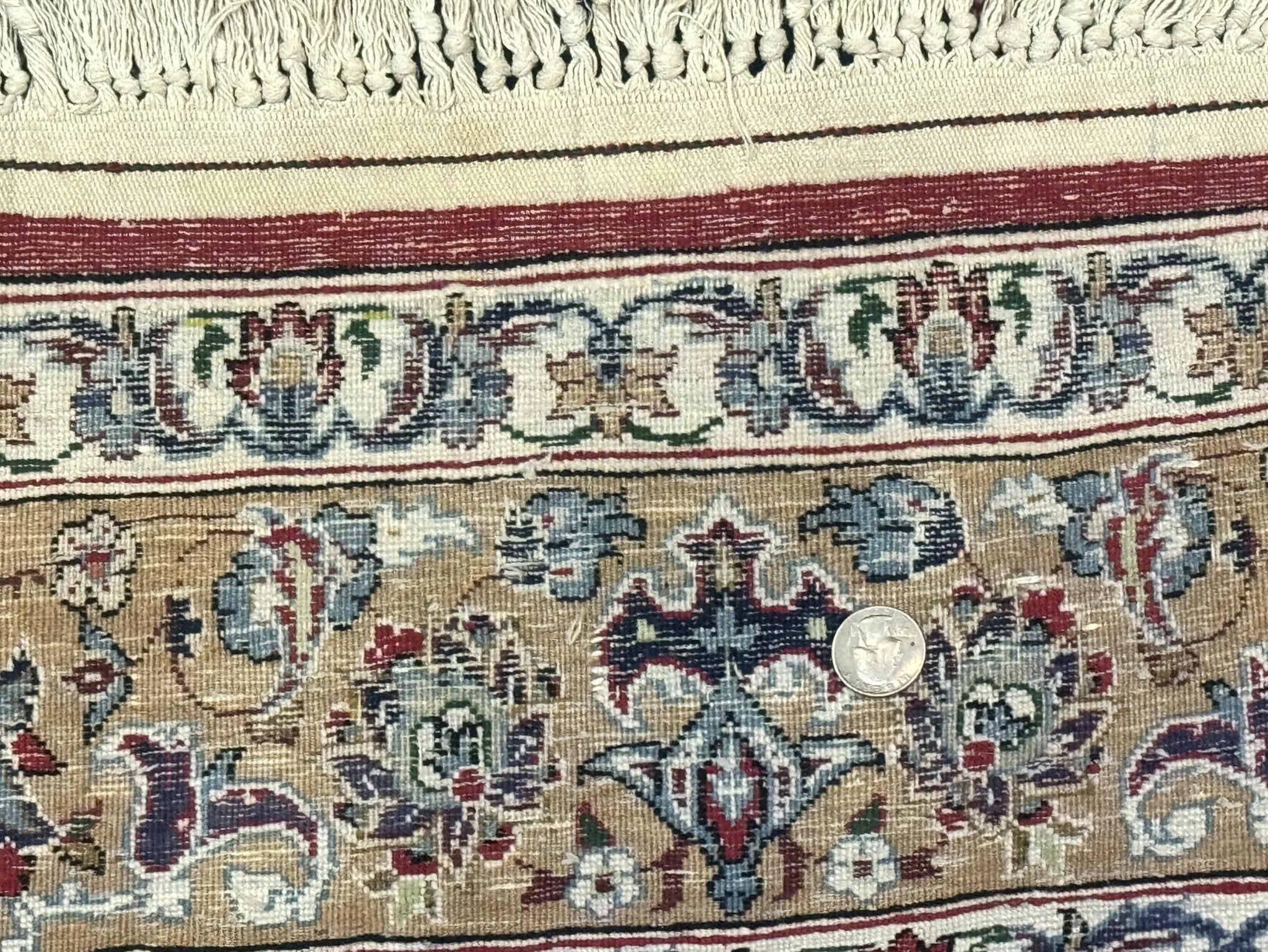 Blue Persian Qum Rug 3.6 x 5, Floral Medallion, Fine 310 KPSI - Jewel RugsShopify CollectiveHUNTEDFOX - Blue Persian Qum Rug 3.6 x 5, Floral Medallion, Fine 310 KPSI