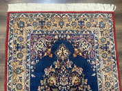 Blue Persian Qum Rug 3.6 x 5, Floral Medallion, Fine 310 KPSI - Jewel RugsShopify CollectiveHUNTEDFOX - Blue Persian Qum Rug 3.6 x 5, Floral Medallion, Fine 310 KPSI