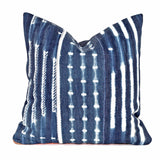 Blue Shibori Diamond Throw Pillow - Elegant Geometric Design
