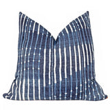 Blue Shibori Diamond Throw Pillow - Elegant Geometric Design