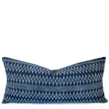 Handwoven Indigo Ikat Lumbar Throw Pillow