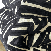 Bold C - Shaped Black & White Ottoman – Graphic Modern Pouf - Black & WhitefurnitureH|F AtelierHUNTEDFOX - Bold C - Shaped Black & White Ottoman – Graphic Modern Pouf