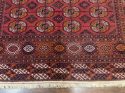 Antique Persian Turkoman Bokhara Rug 7x11, Tribal Rug, Red