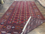 Antique Persian Turkoman Bokhara Rug 7x11, Tribal Rug, Red