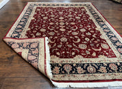 Maroon Persian Area Rug 8x10, Floral Allover, Pak Persian, Wool and Silk Highlights, Traditional Oriental Carpet