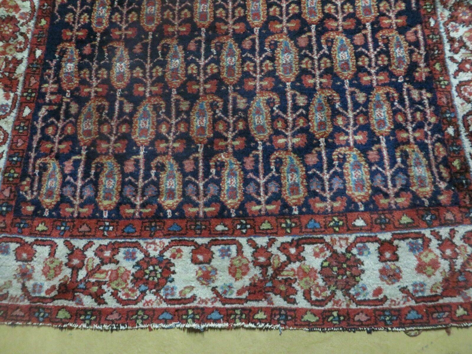 4' X 6' Antique Handmade Turkish Sivas Wool Rug Vegetable Organic Dye Nice Blue