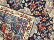 Indo Persian Kerman Rug 3x5, Light Blue, Floral Medallion