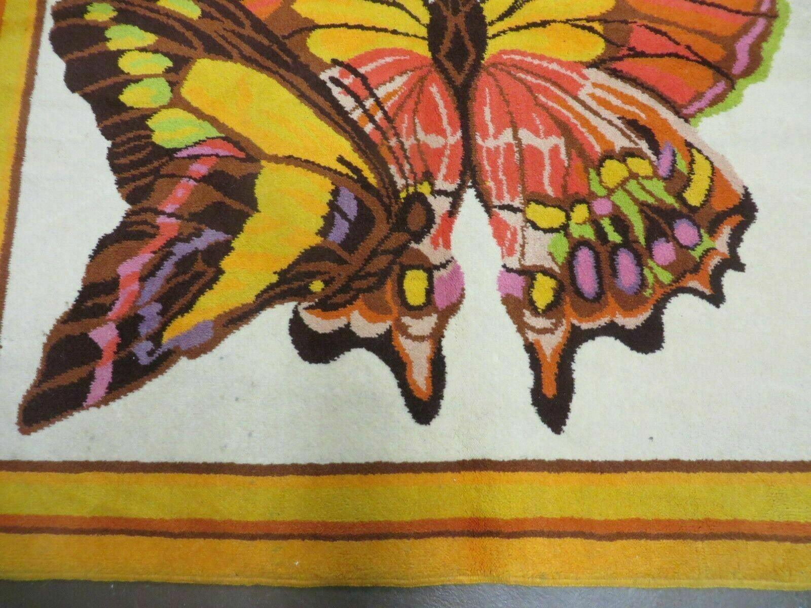 4' X 6' Tartare Modern Hand Knotted Spainsh Wool Rug Butterfly Getting Wings Nice