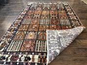 Persian Bakhtiari Tribal Rug 7x10, Panel Design, Semi Antique