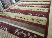 8' X 11' Tibetan Nepal Art Deco Hand Knotted Wool Rug Modern Contemporary Nice