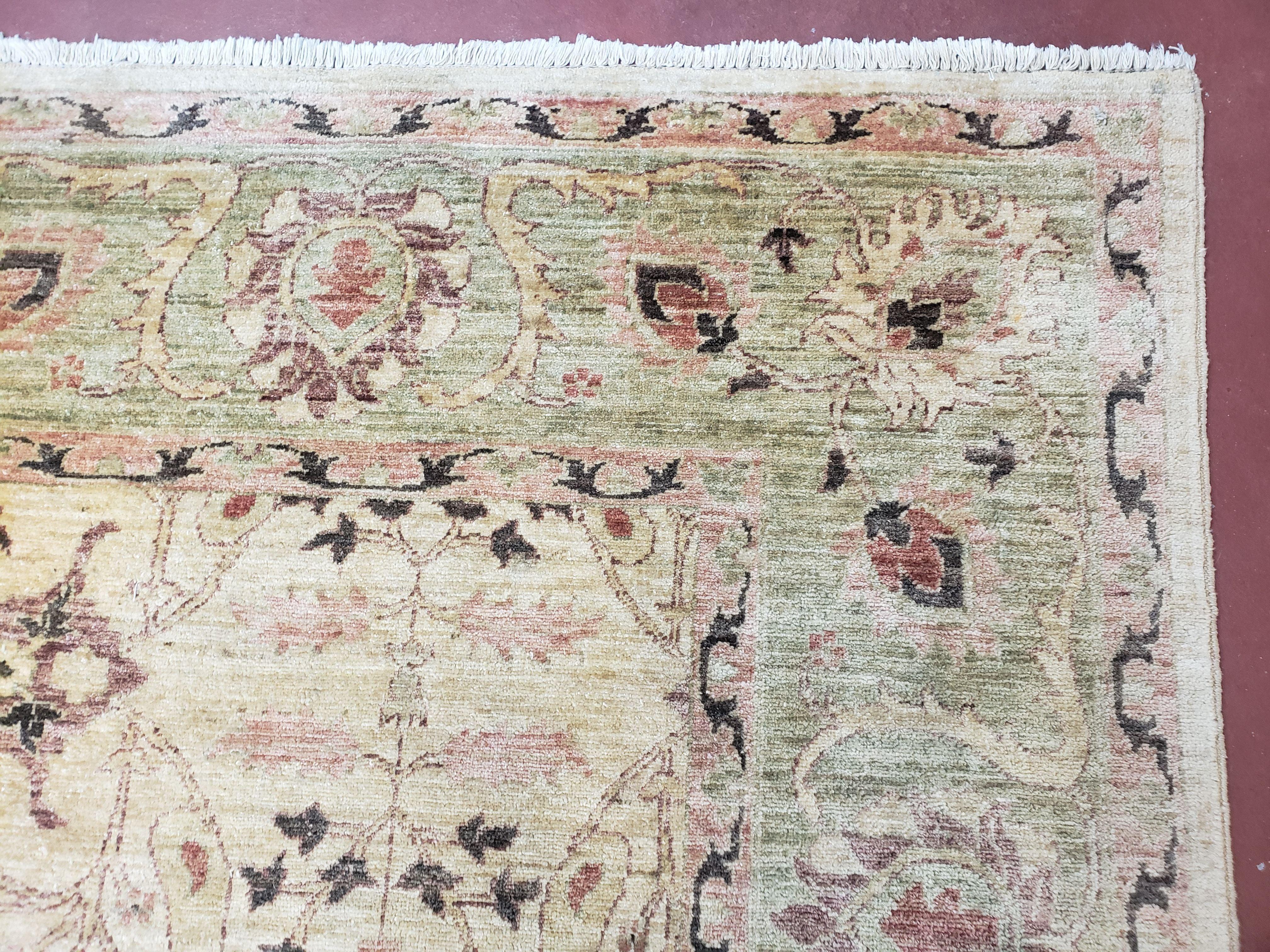 Pakistani Peshawar Rug 8x10, Farmhouse Rug, Oushak Carpet, Wool