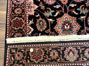 Indo Persian Sarouk Rug 3x5, Black Traditional Oriental Carpet
