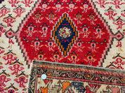 Antique Persian Malayer Rug 4x7, Tribal Senneh Carpet, Geometric, Diamond Design