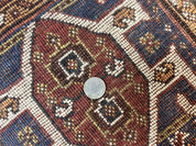 Antique Persian Shiraz Tribal Rug 6x8, Geometric Rug, Wool Handmade Hand Knotted Carpet, Red Blue