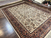 Karastan Rug 8' 8" x 12', Ivory Sarouk #760, Original Karastan Carpet 700 Series, Wool Karastan Area Rug, USA Made, Large Karastan w/ Label