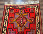 Persian Kurdish Zarand Kilim Rug 5x9, Red, Geometric Medallions, Wide Runner