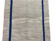 Geometric Turkish Kilim Rug 5' 7" x 7' 9", Flatweave Carpet, Minimal Design, Anatolian Carpet, Gray, Geometric, Dark Blue, Hand-Knotted, New