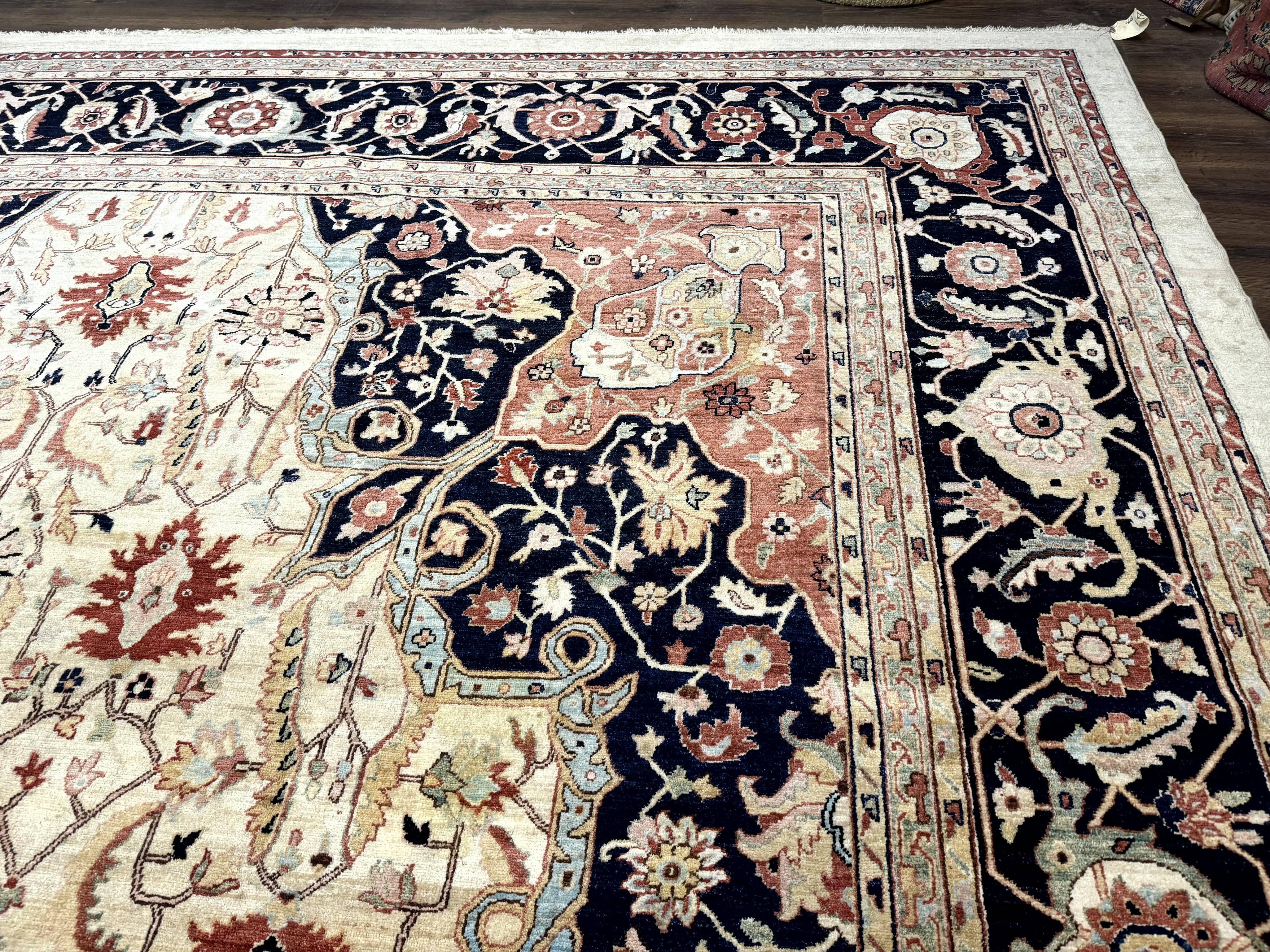 Large Palace Sized Stark Carpet 13x19, Traditional Wool Handmade Rug, Beige