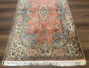 Indian Kashmiri Silk Rug 3x5, Fine 260 KPSI, Hand Knotted