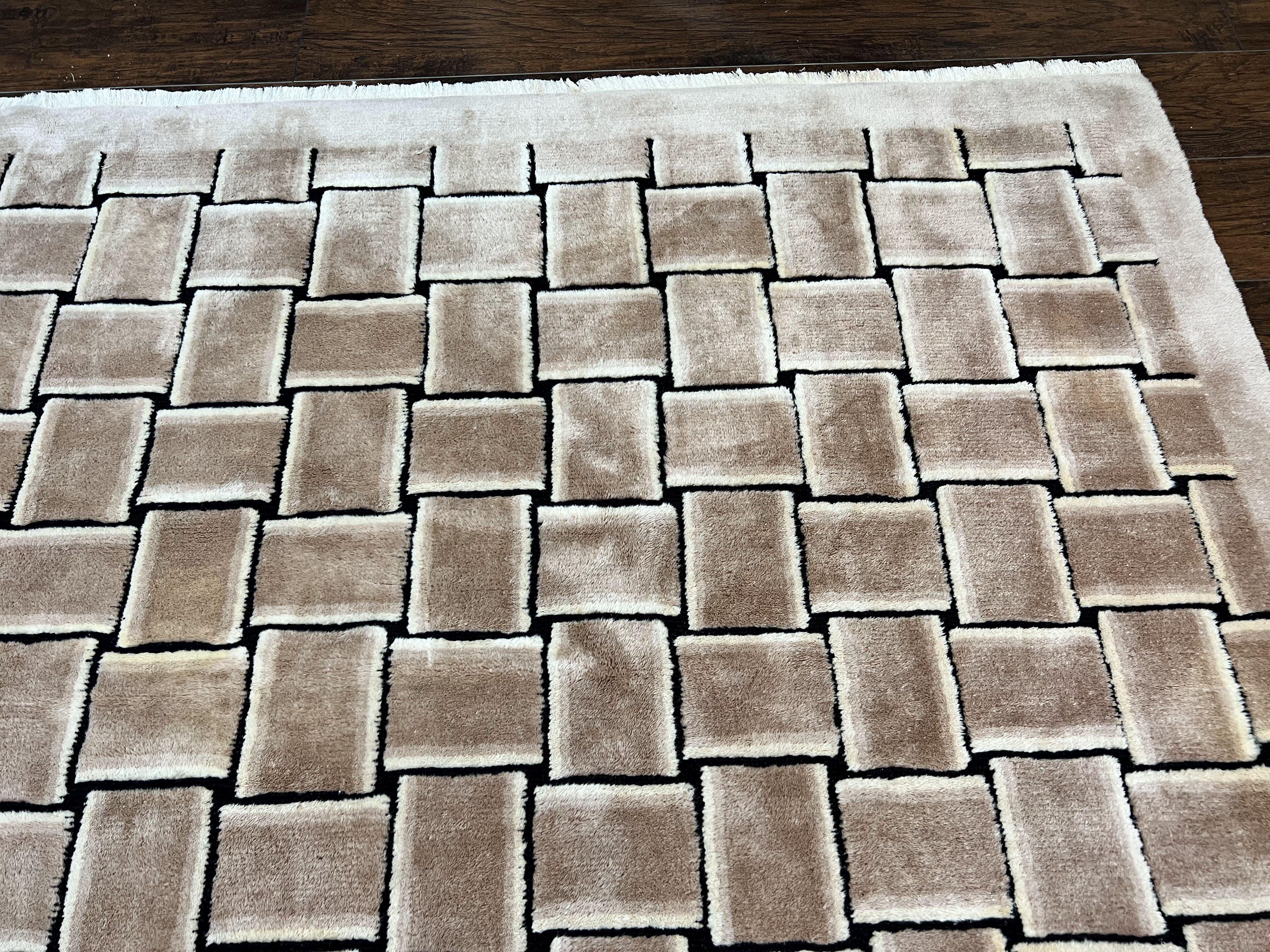 Tibetan Rug 9x12, Handmade, Wool, Modern Design