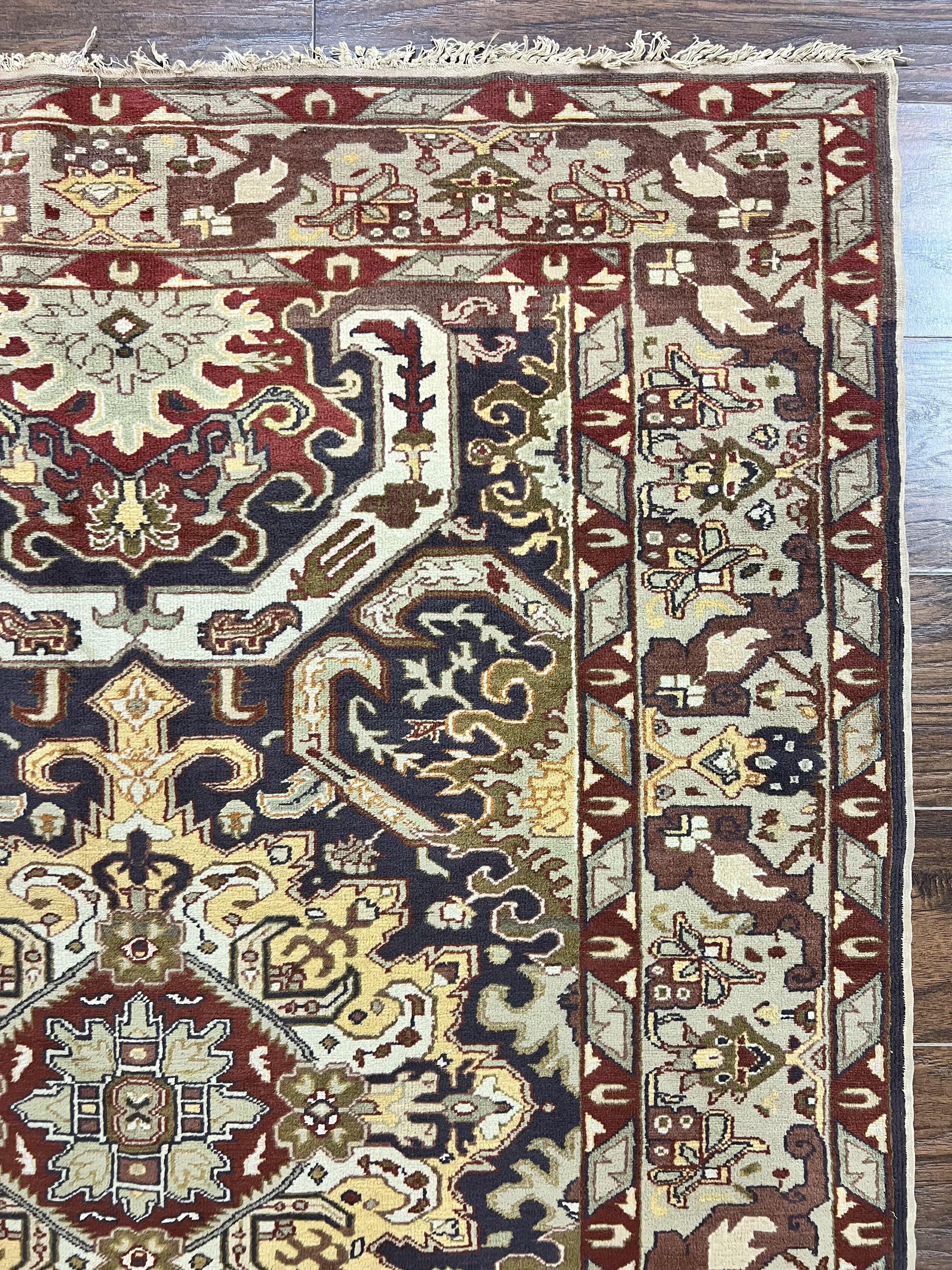 Antique Caucasian Rug, Kuba Seychour Rug, Handmade Wool Oriental Carpet, Azerbaijan Rug