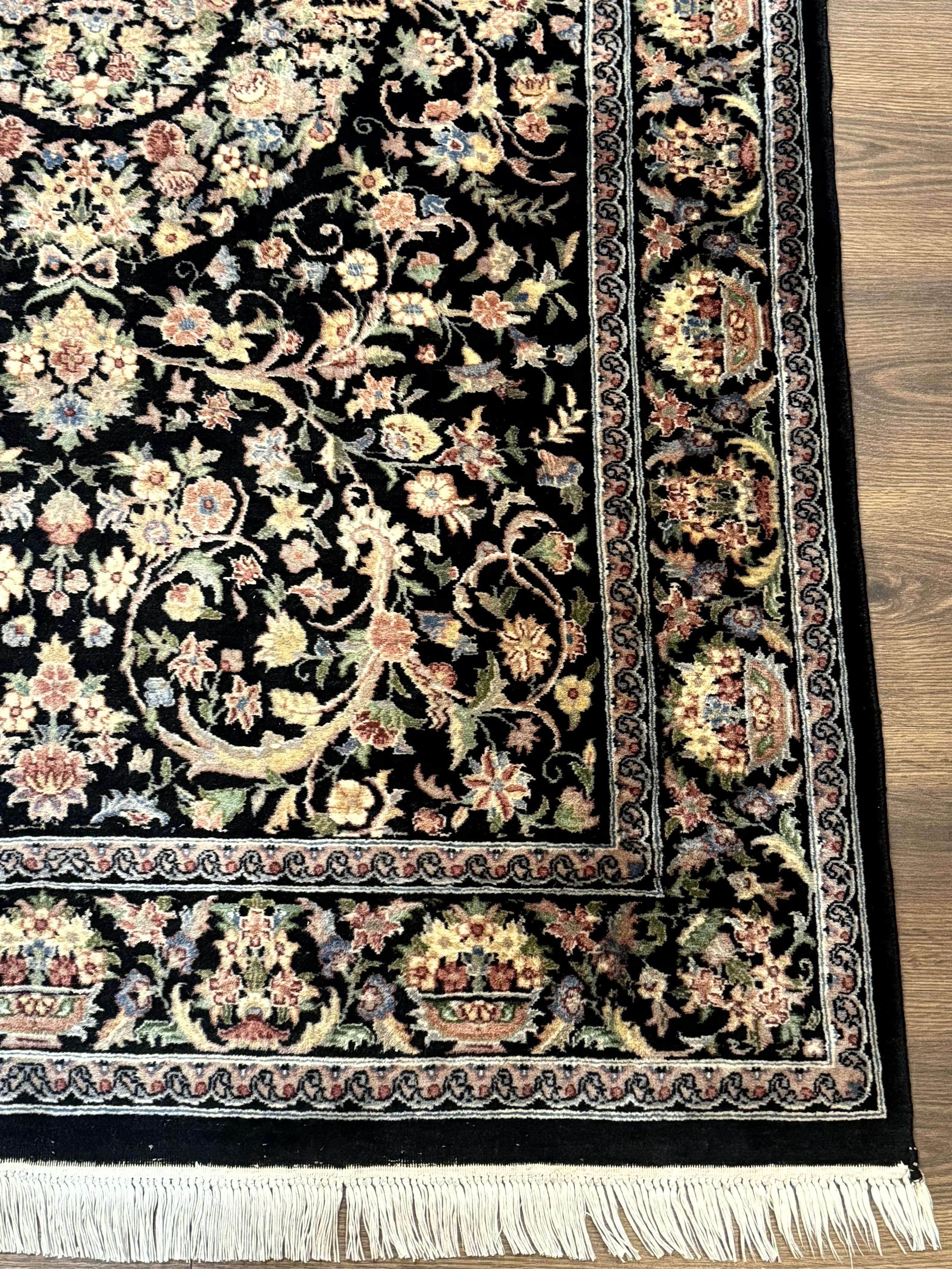 Sino Persian Rug 4x6, Very Fine 260 KPSI, Floral Medallion, Hand Knotted Wool Carpet