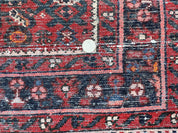 Long Persian Runner Rug 2.9 x 17, Red Handmade Wool Rug for Hallway, Antique Persian Carpet, 17ft Runner, Persian Hamadan Dargazine Rug