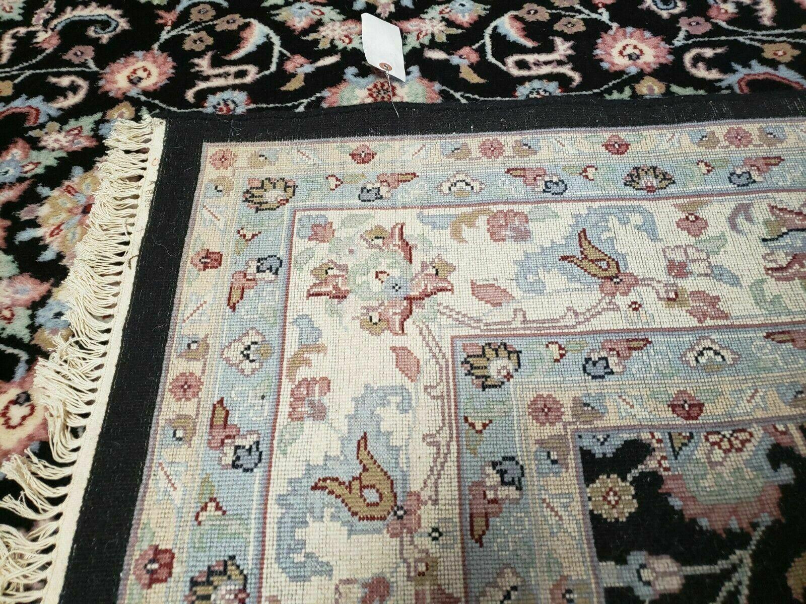 6' X 9' Handmade Indian Agra Wool Rug Carpet Vegetable Dyes Black