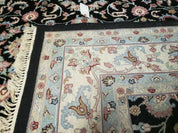 6' X 9' Handmade Indian Agra Wool Rug Carpet Vegetable Dyes Black