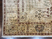 Pakistani Oushak Rug 6 x 9.6, Handmade Wool Peshawar Carpet, Farmhouse Rug