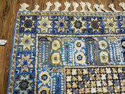 7' X 10' 5" Handmade Moroccan Urban Rabat Wool Carpet Blue Area Rug