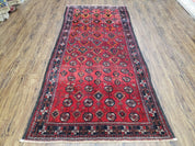 4 x 8 Handmade Baluch Afghan Turkoman Tribal Wool Rug Organic Dyes 8x4 Carpet