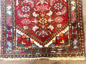 Small Red Persian Tribal Rug 2.6 x 4, Wool Rug, Persian Hamadan Rug