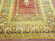 4' 5" X 7' Antique HandmadeTurkish Prayer Melas Oushak Wool Rug Mehrab Nice