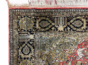 Persian Qum Silk Rug 3.8 x 5.6, Silk on Silk, Animal Pictorials, Fine 330 KPSI