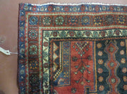 4' X 9' Antique Handmade Turkish Tribal Oriental Geometric Wool Rug # 605