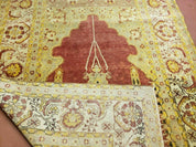 4' 5" X 7' Antique HandmadeTurkish Prayer Melas Oushak Wool Rug Mehrab Nice