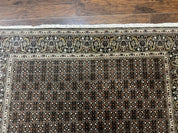 Persian Tabriz Rug 5x7, Black, Allover Pattern