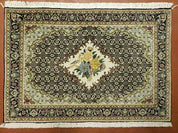 Small Persian Rug 2.4 x 3, Birds and Flowers, Finely Hand Knotted