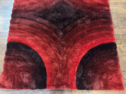 Red and Black Shag Rug 5x7, Pair A