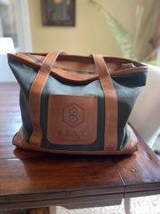 Custom Branded Leather & Canvas Bag | Heavy Duty Canvas Bag