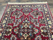 Karastan Rug 4.6 x 6 Lanamar Sarouk #5528, Red Wool Karastan Oriental Carpet, Discontinued, Antique, Wool Pile